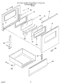 DOOR AND DRAWER Diagram and Parts List for REE31300  Roper Range