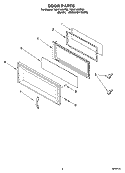 DOOR PARTS Diagram and Parts List for YMH7140XFB2  Whirlpool Microwave