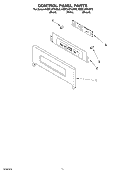 CONTROL PANEL Diagram and Parts List for KEBC207KWH0  KitchenAid Wall Oven