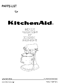 FRONT PAGE Diagram and Parts List for KD2661  KitchenAid Mixer