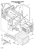 OVEN CHASSIS PARTS Diagram and Parts List for GJP84202  Whirlpool Range