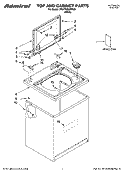TOP AND CABINET PARTS Diagram and Parts List for 3RATW3005TQ0  Whirlpool Washer