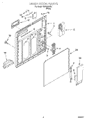 INNER DOOR Diagram and Parts List for SUD6000HQ1  Whirlpool Dishwasher