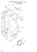 REFRIGERATOR LINER Diagram and Parts List for 3XART725F02  Whirlpool Refrigerator