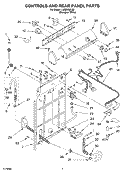 CONTROLS AND REAR PANEL PARTS Diagram and Parts List for LSQ8500LQ0  Whirlpool Washer