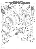 BULKHEAD PARTS Diagram and Parts List for WGD9600TW0  Whirlpool Dryer