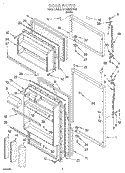 DOOR Diagram and Parts List for RT14HBXFW00  Roper Refrigerator