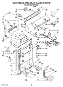 CONTROLS AND REAR PANEL PARTS Diagram and Parts List for 3XWTW5105SQ0  Whirlpool Washer