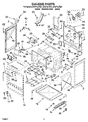 CHASSIS PARTS Diagram and Parts List for GR673LXSQ1  Whirlpool Range