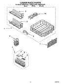 LOWER RACK PARTS Diagram and Parts List for KUDS01DLBL1  KitchenAid Dishwasher