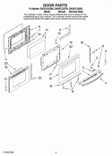 DOOR PARTS Diagram and Parts List for GW397LXUB05  Whirlpool Range