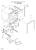 TUB AND FRAME Diagram and Parts List for KUDS24SEBS1  KitchenAid Dishwasher