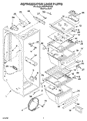 REFRIGERATOR LINER Diagram and Parts List for 3XES0FHGKS00  Whirlpool Refrigerator