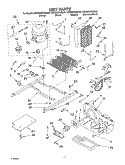 UNIT PARTS Diagram and Parts List for KSRS25CKWH03  KitchenAid Refrigerator