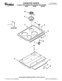 COOKTOP PARTS Diagram and Parts List for WCC31430AR00  Whirlpool Cooktop