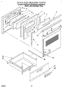 DOOR AND DRAWER Diagram and Parts List for RF364PSBN0  Whirlpool Range