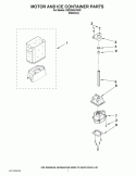 MOTOR AND ICE CONTAINER PARTS Diagram and Parts List for ED2KHAXVS03  Whirlpool Refrigerator
