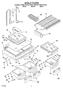 SHELF Diagram and Parts List for KTRS21KKBL00  KitchenAid Refrigerator