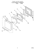 OVEN DOOR Diagram and Parts List for KEBI206DBL11  KitchenAid Wall Oven