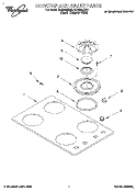COOKTOP AND GRATE Diagram and Parts List for SC8836EBQ1  Whirlpool Cooktop