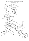 MOTOR AND ICE CONTAINER Diagram and Parts List for 7GD25DFXFW02  Whirlpool Refrigerator