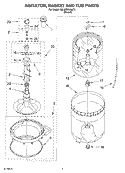 AGITATOR, BASKET AND TUB Diagram and Parts List for 7MLSR8544JT4  Whirlpool Washer