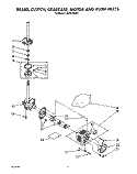 BRAKE, CLUTCH, GEARCASE, MOTOR AND PUMP Diagram and Parts List for LA5381XXM1  Whirlpool Washer