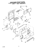 DISPENSER AND FRONT PARTS Diagram and Parts List for KSSS48QMW00  KitchenAid Refrigerator
