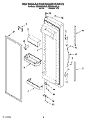 REFRIGERATOR DOOR PARTS Diagram and Parts List for 6ED2FHGXSQ02  Whirlpool Refrigerator