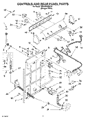 CONTROLS/REAR PANEL PARTS Diagram and Parts List for 7MSAWX650LQ0  Whirlpool Washer