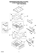 REFRIGERATOR SHELF PARTS Diagram and Parts List for KSSO48QMX02  KitchenAid Refrigerator