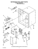 REFRIGERATOR LINER PARTS Diagram and Parts List for GI6FARXXY06  Whirlpool Refrigerator
