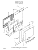 DOOR PARTS Diagram and Parts List for KESK901SSS08  KitchenAid Range