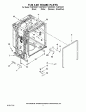 TUB AND FRAME PARTS Diagram and Parts List for TUD8700XS1  Estate Dishwasher