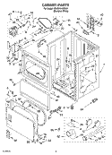 CABINET PARTS Diagram and Parts List for 3RLGR5437KQ1  Whirlpool Dryer