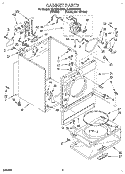 CABINET Diagram and Parts List for 6LER5434BQ0  Whirlpool Dryer