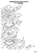 REFRIGERATOR SHELF PARTS Diagram and Parts List for KSRB25FNSS00  KitchenAid Refrigerator