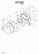 DOOR PARTS, OPTIONAL PARTS (NOT INCLUDED) Diagram and Parts List for YCEW9100VQ0  Whirlpool Dryer