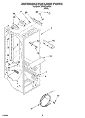 REFRIGERATOR LINER Diagram and Parts List for 3XKGN7050W01  Whirlpool Refrigerator
