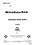 SECTION Diagram and Parts List for KHM5TWH  KitchenAid Mixer