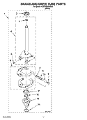 BRAKE AND DRIVE TUBE PARTS Diagram and Parts List for 1CWTW5505SQ0  Whirlpool Washer