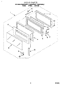 DOOR Diagram and Parts List for KHMS105BBL1  KitchenAid Microwave