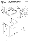TOP AND CABINET PARTS Diagram and Parts List for GST9679PW1  Whirlpool Washer