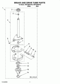 BRAKE AND DRIVE TUBE PARTS Diagram and Parts List for 7MWT99940VW0  Whirlpool Washer