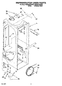 REFRIGERATOR LINER PARTS Diagram and Parts List for 6GD25DCXHS08  Whirlpool Refrigerator