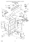 CONTROLS AND REAR PANEL Diagram and Parts List for 3LBR6132EQ1  Whirlpool Washer