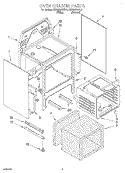 OVEN CHASSIS Diagram and Parts List for KERI500EAL2  KitchenAid Range