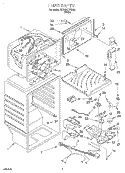 LINER Diagram and Parts List for ET18SCRFW00  Whirlpool Refrigerator