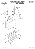 DOOR AND PANEL PARTS Diagram and Parts List for GU2548XTPS6  Whirlpool Dishwasher