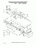 MOTOR AND ICE CONTAINER PARTS Diagram and Parts List for 7WSC19D2XS00  Whirlpool Refrigerator
